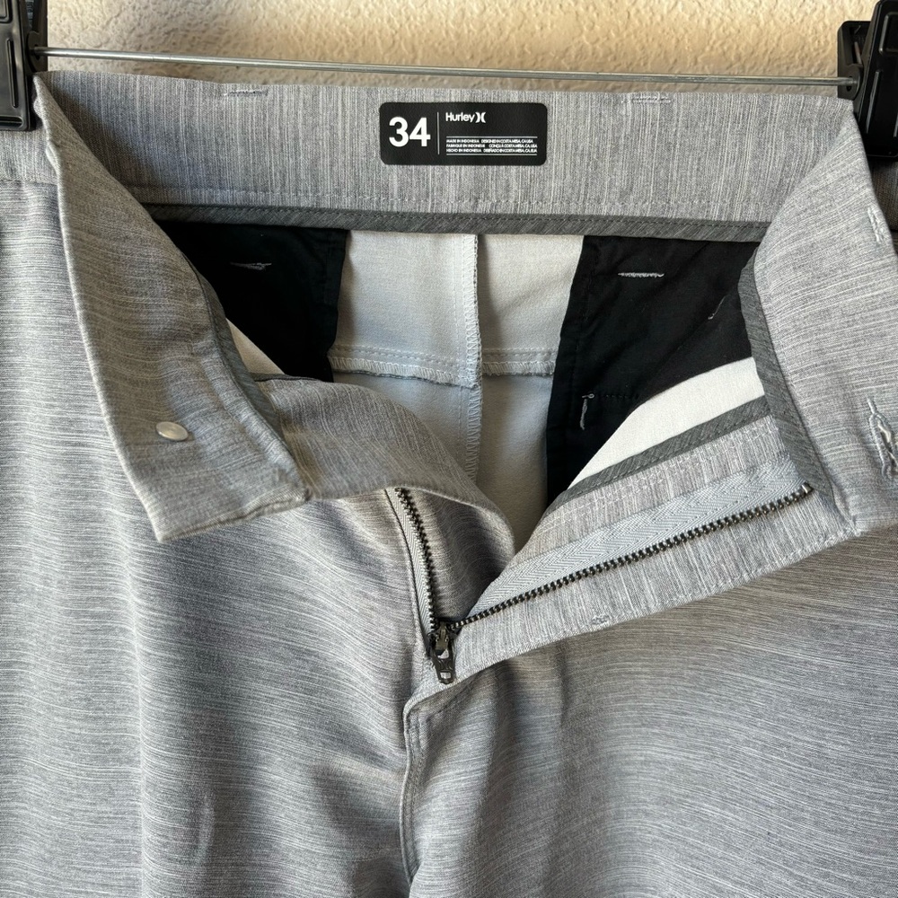 Hurley Men’s 34 Grey Cutback Stretch Walkshort Athletic Shorts Pockets Zip Fly - Picture 6 of 9